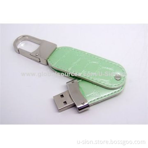 OEM and Free Stamp Logo Leather 1-64GB USB Flash Drive for Promotional Gifts, Password Protection